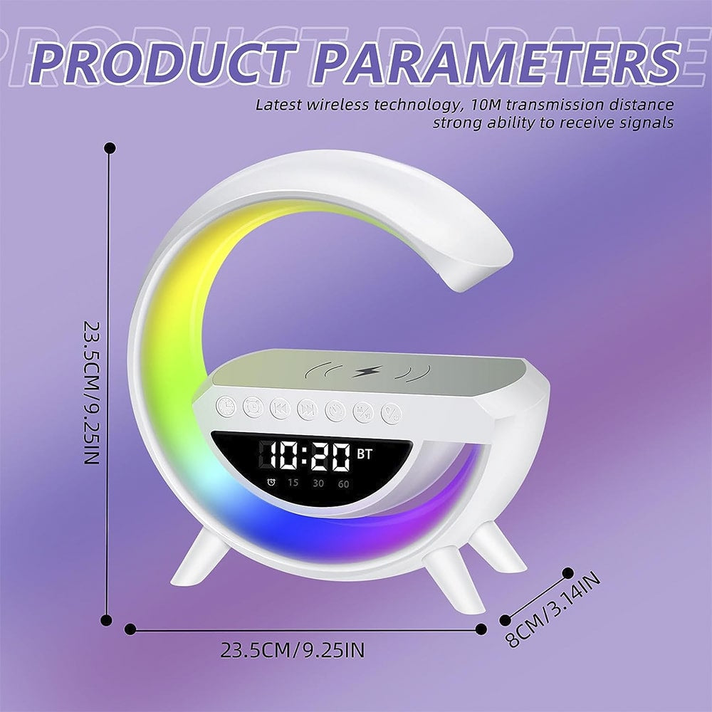 Wireless Charger with Bluetooth Speaker and RGB Lamp
