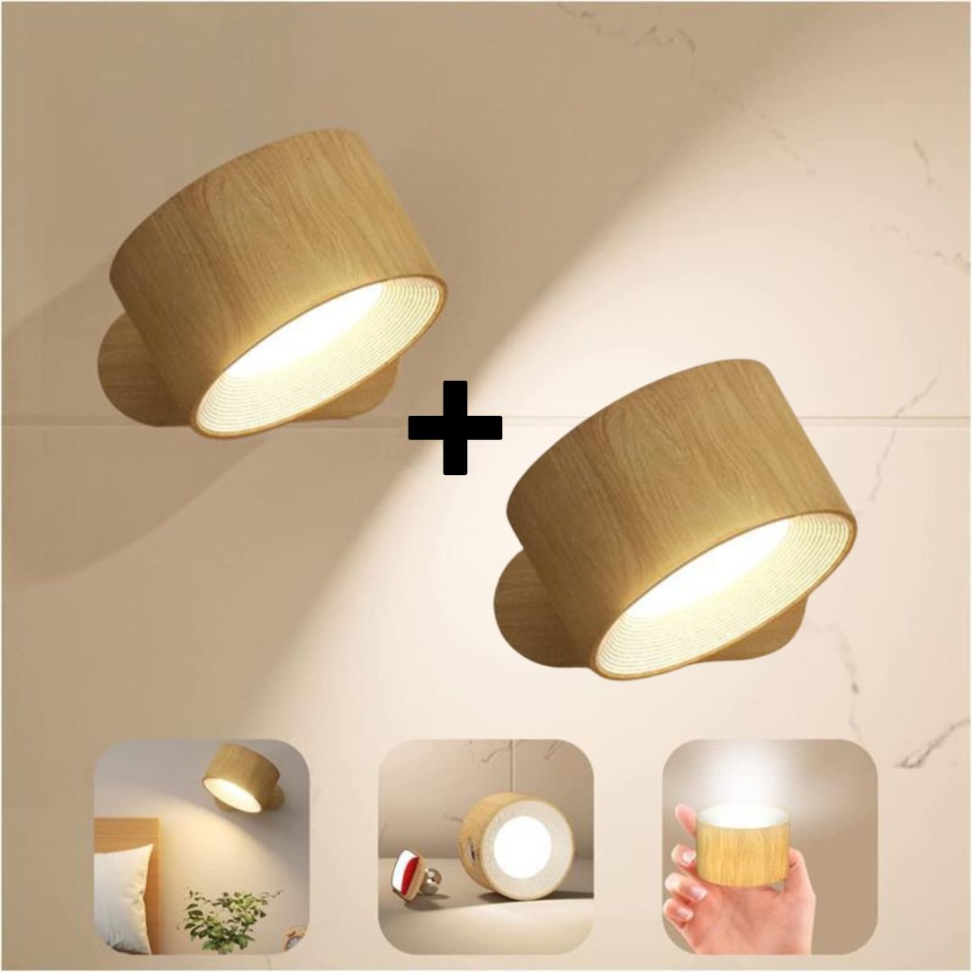 Wireless LED Wall Light with Touch Control & 360° Rotation
