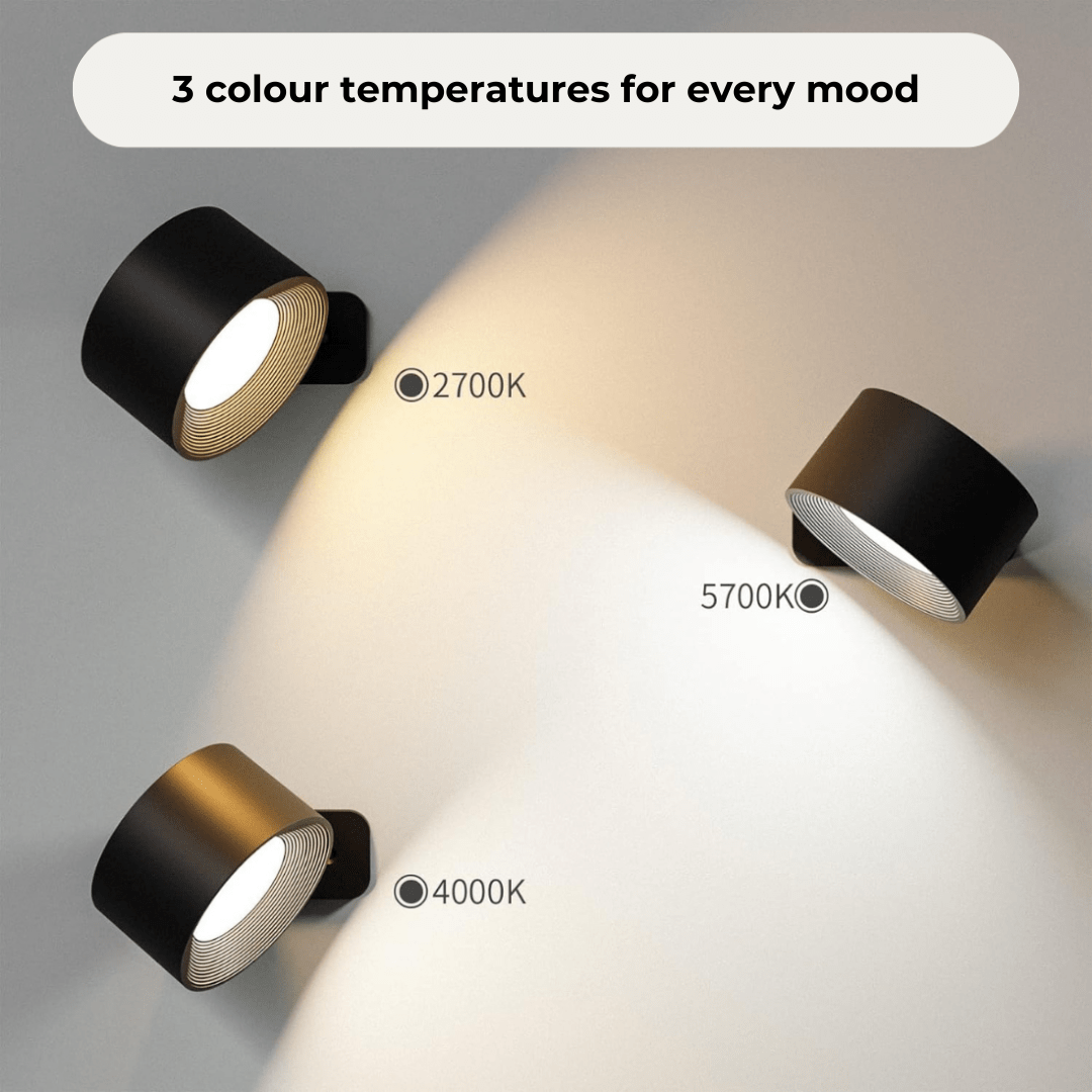Wireless LED Wall Light with Touch Control & 360° Rotation