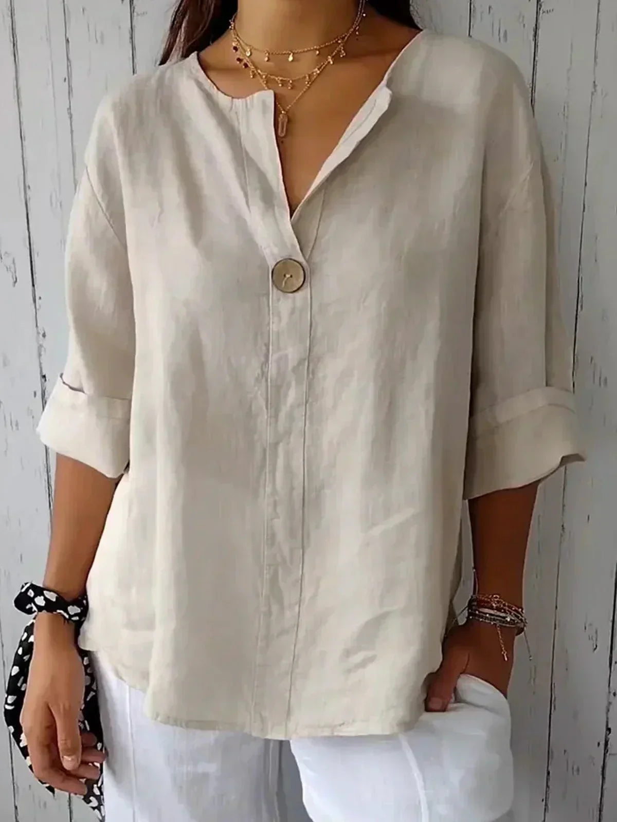 Women Blouse with Button Closure