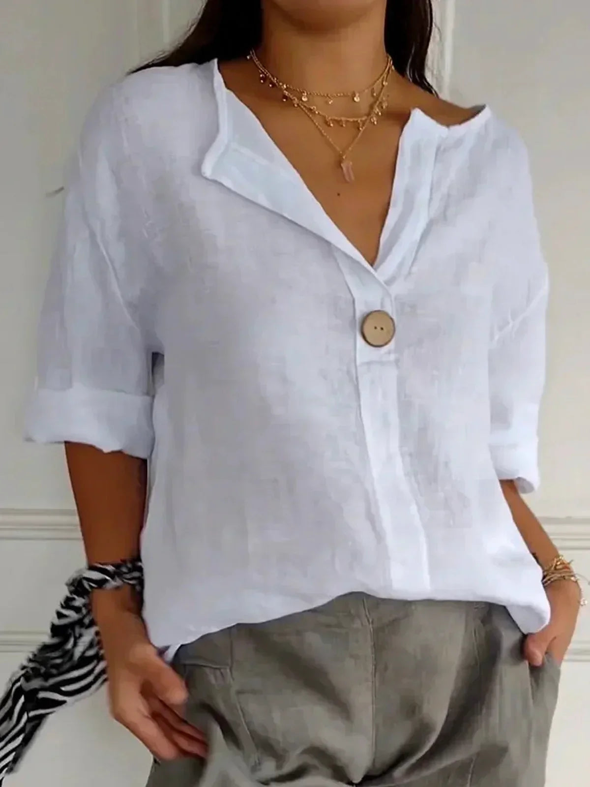 Women Blouse with Button Closure