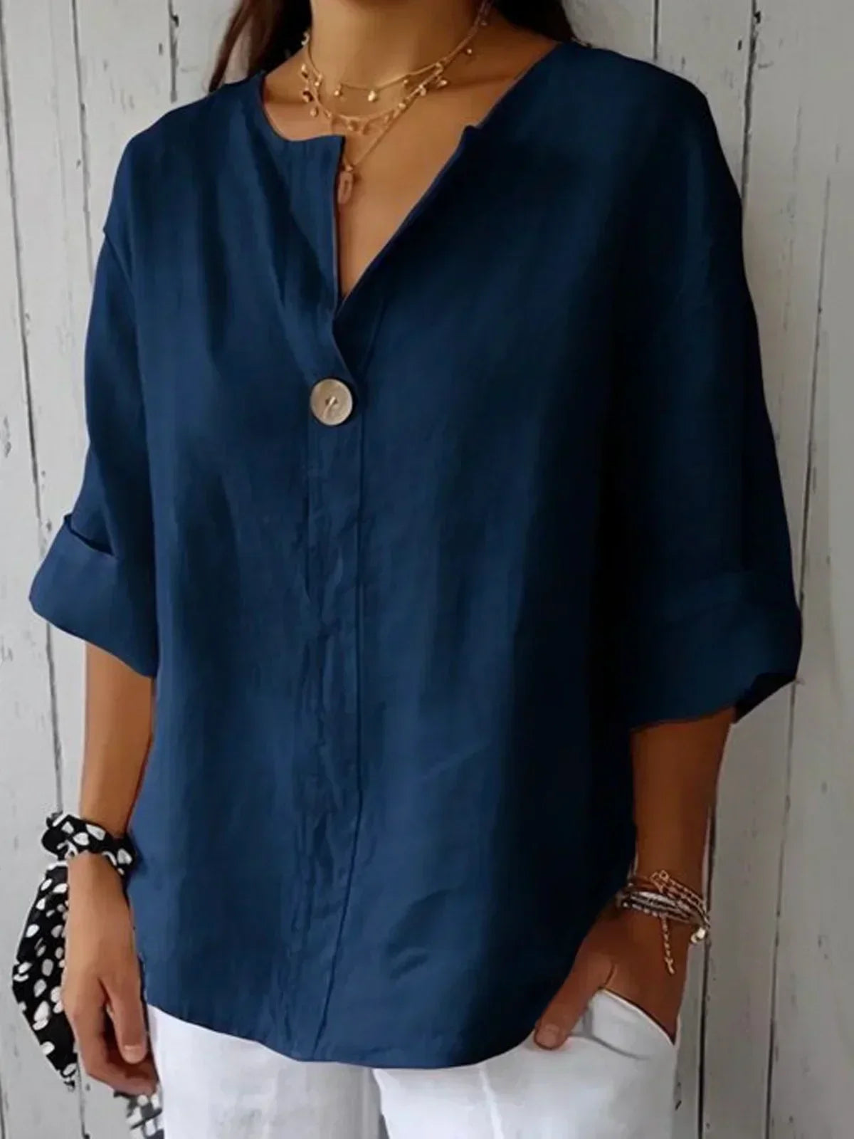 Women Blouse with Button Closure