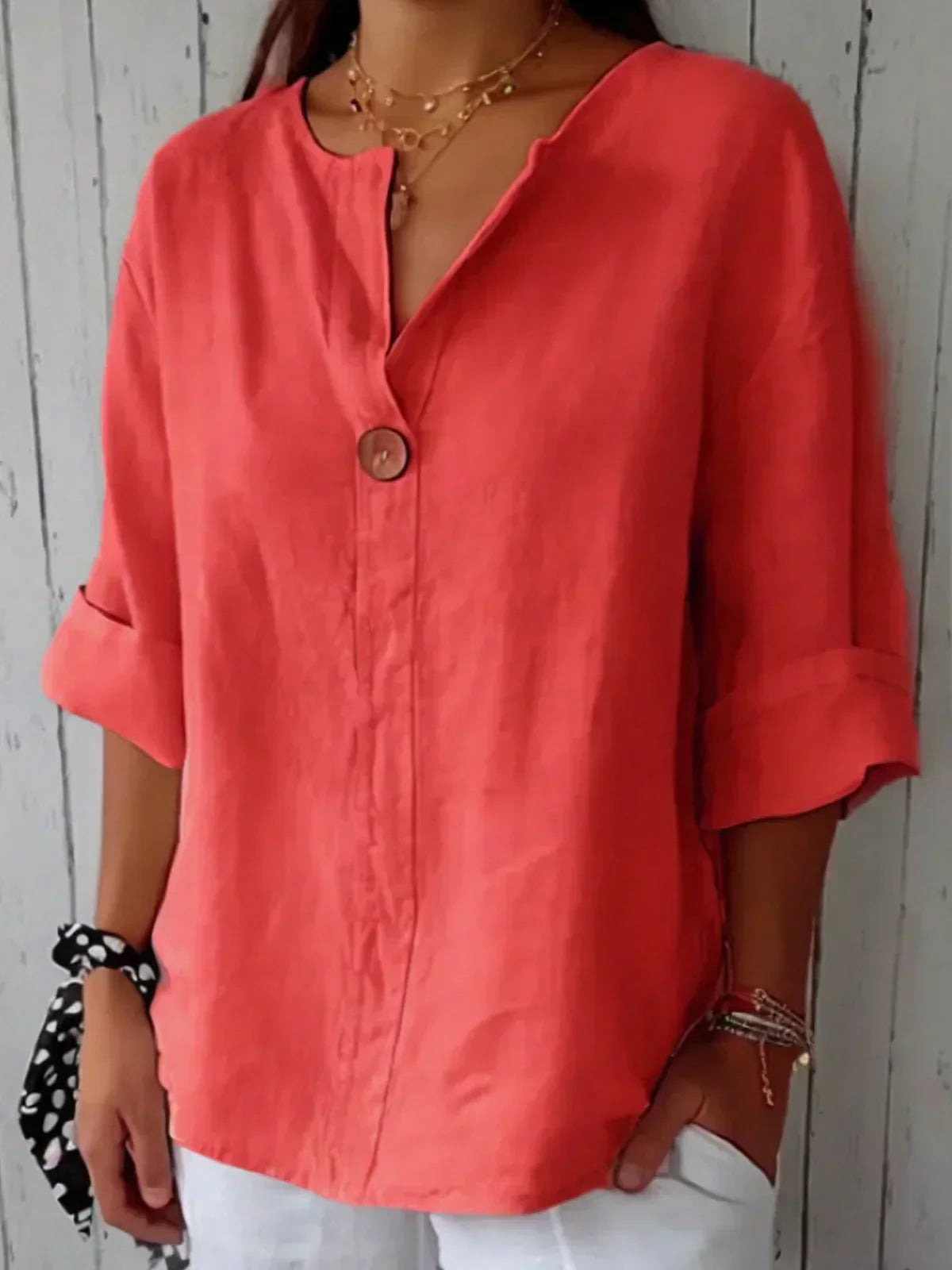 Women Blouse with Button Closure