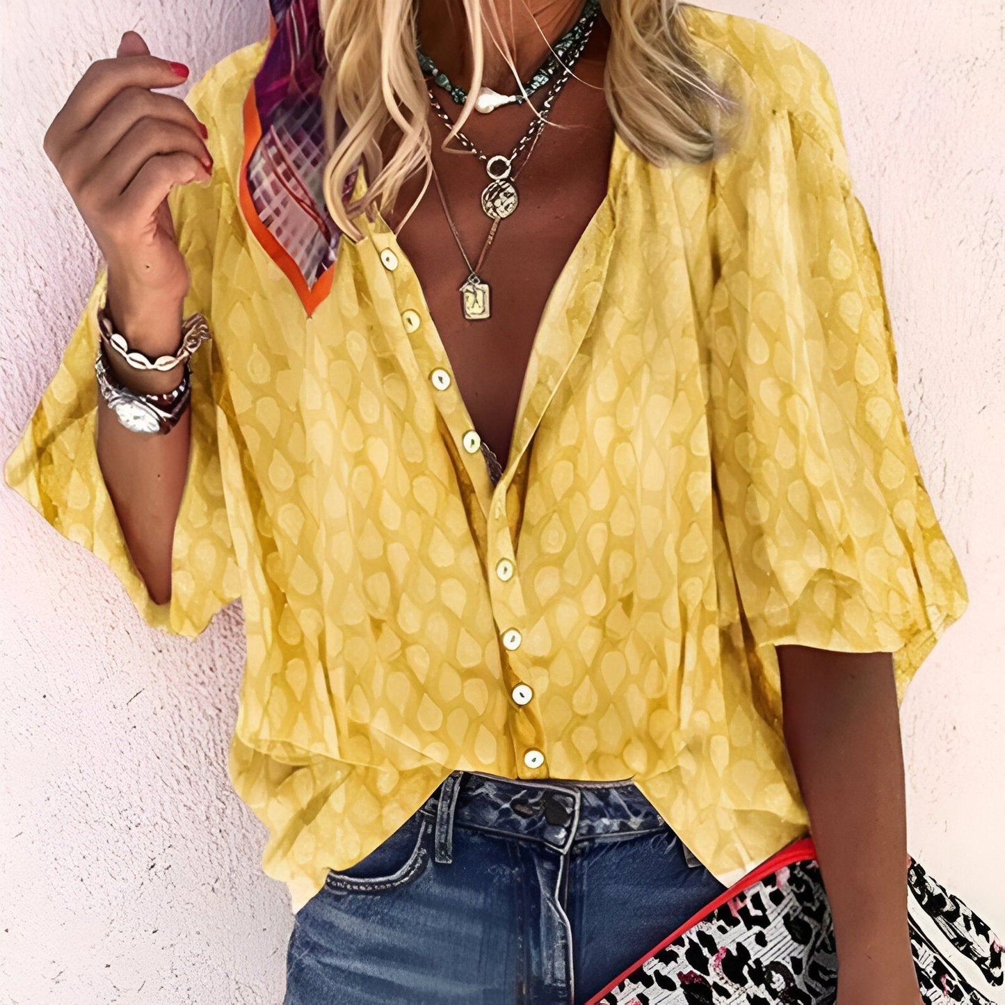 Women Blouse with Button Closure