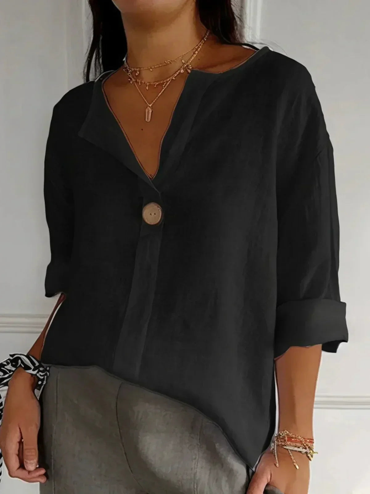 Women Blouse with Button Closure