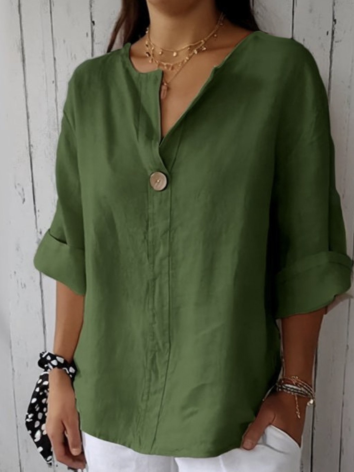 Women Blouse with Button Closure