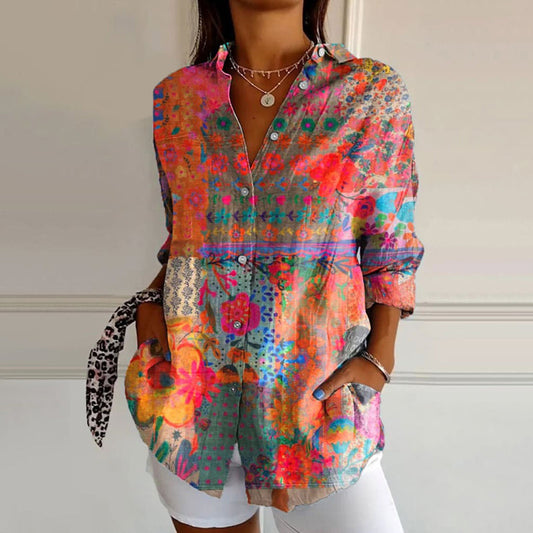 Women Blouse with Long Sleeves and Print