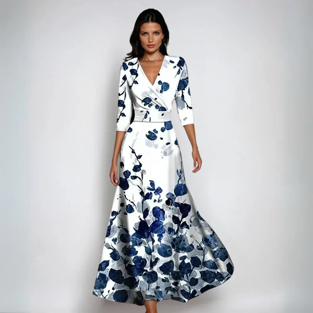 Women Floral Maxi Wrap Dress