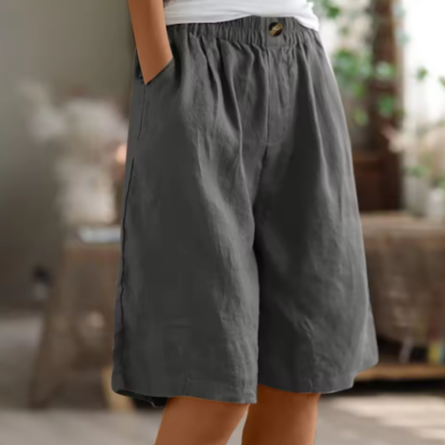 Women High Waist Wide Leg Shorts
