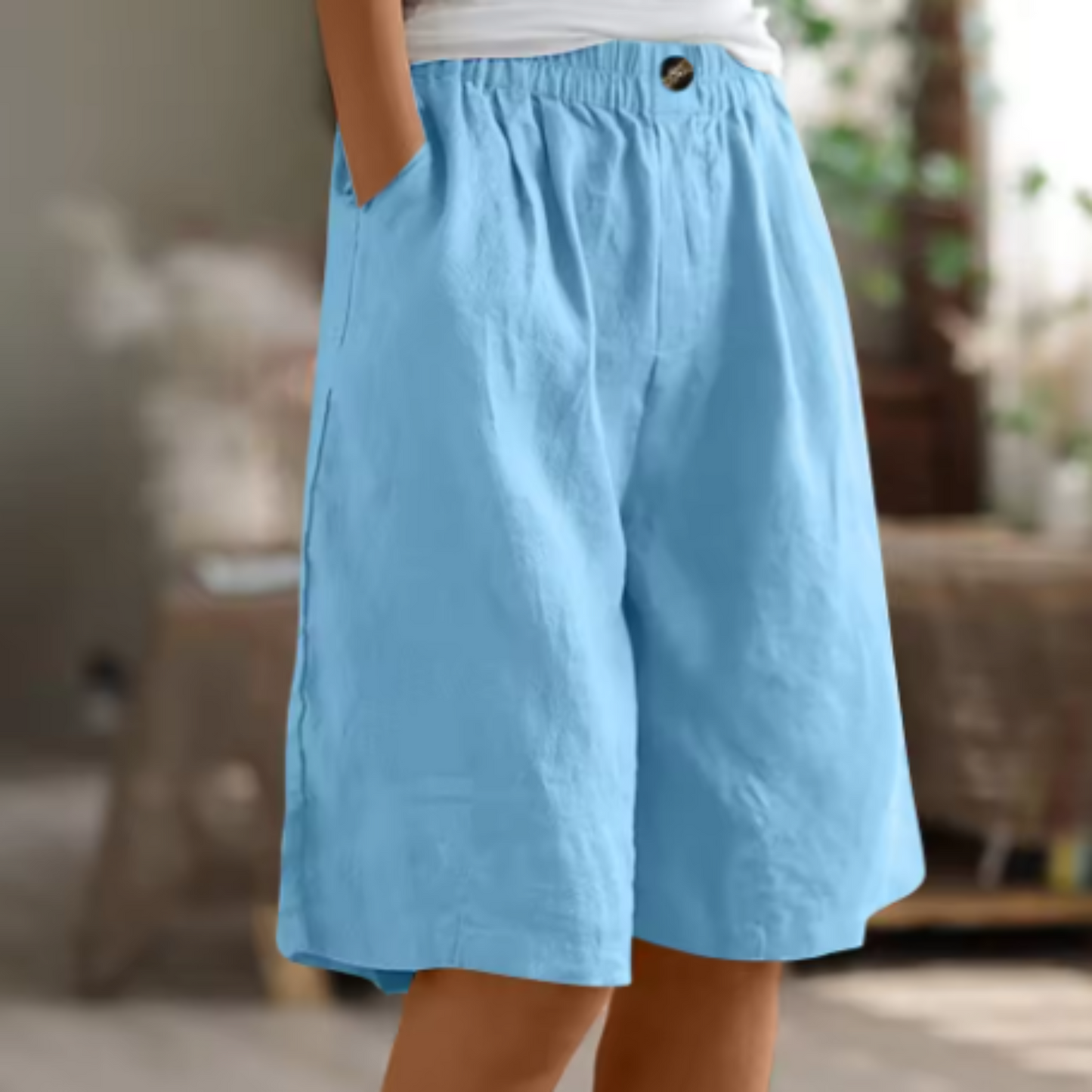Women High Waist Wide Leg Shorts
