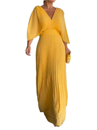 Women Pleated Maxi Dress for Party