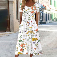 Women's Blouse Dress with Floral Pattern and Stylish Design