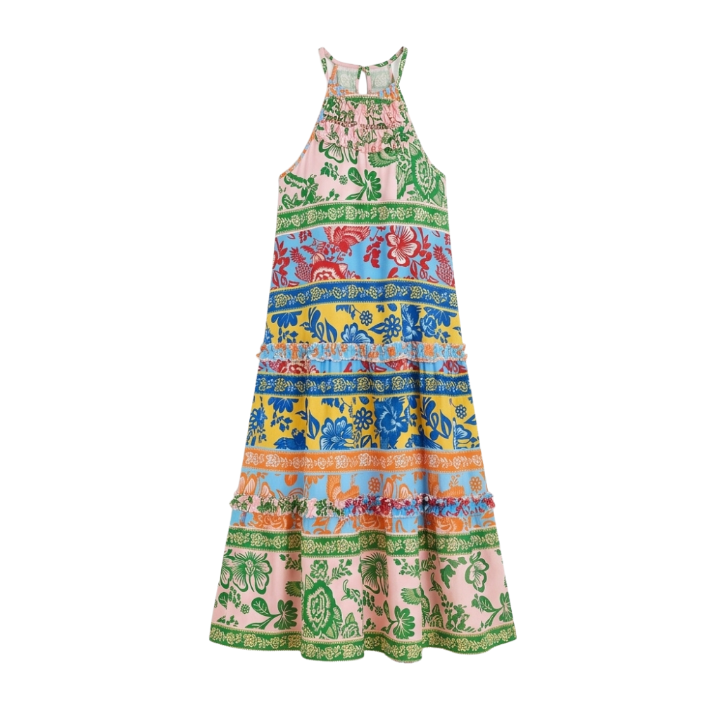 Women's Bold Floral Summer Maxi Dress