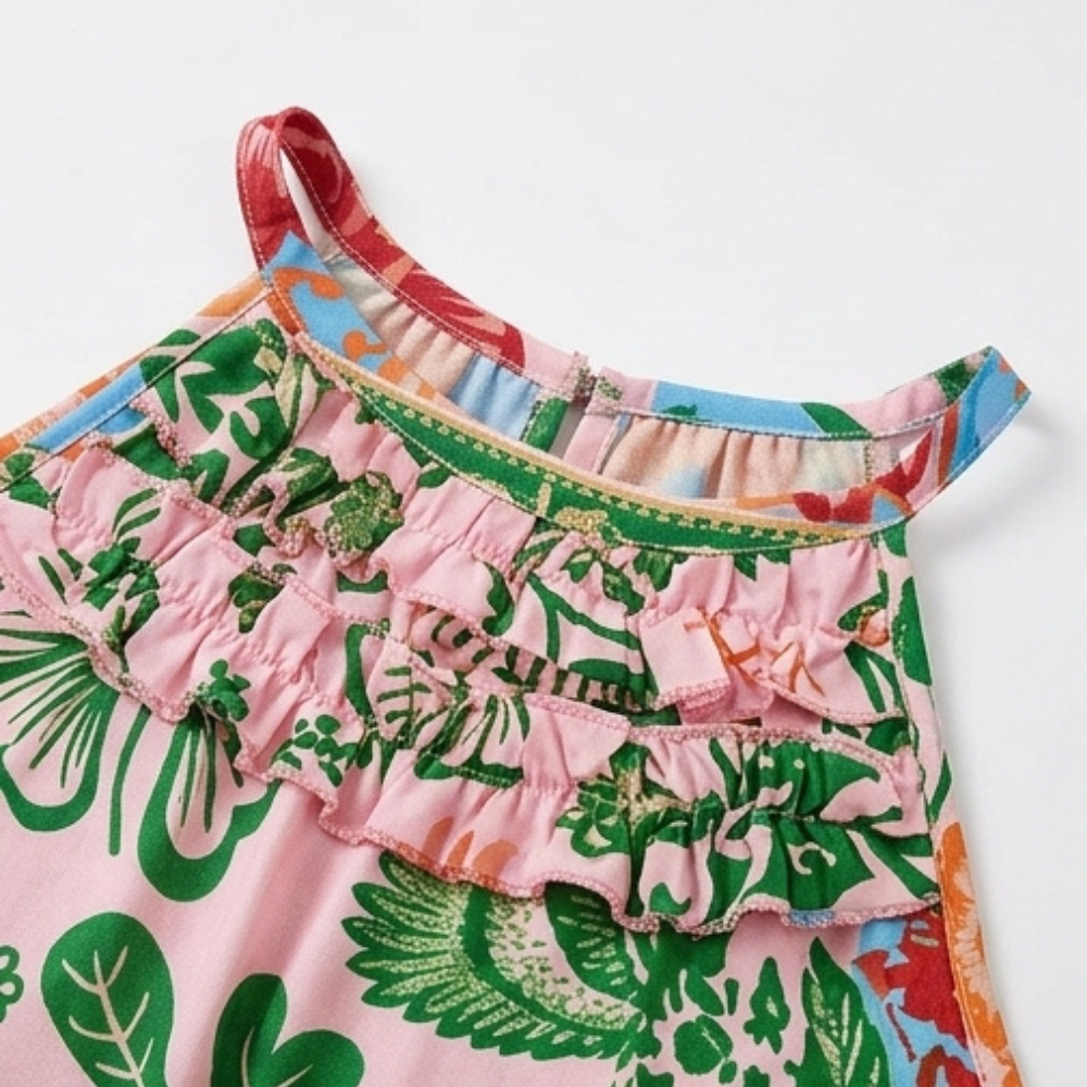 Women's Bold Floral Summer Maxi Dress