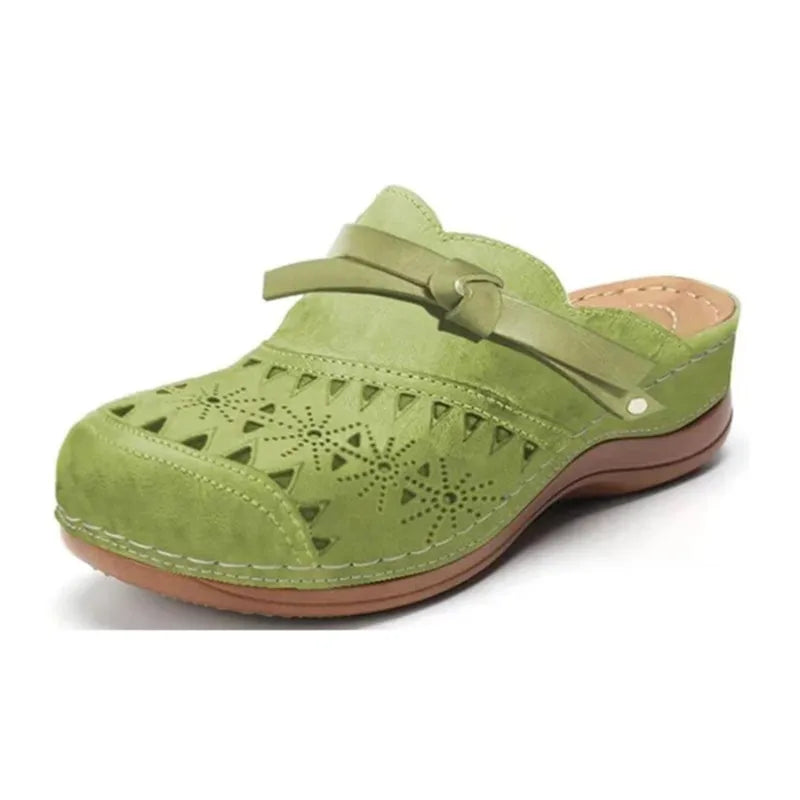 Women's Bow Accent Cutout Slip-On Clogs