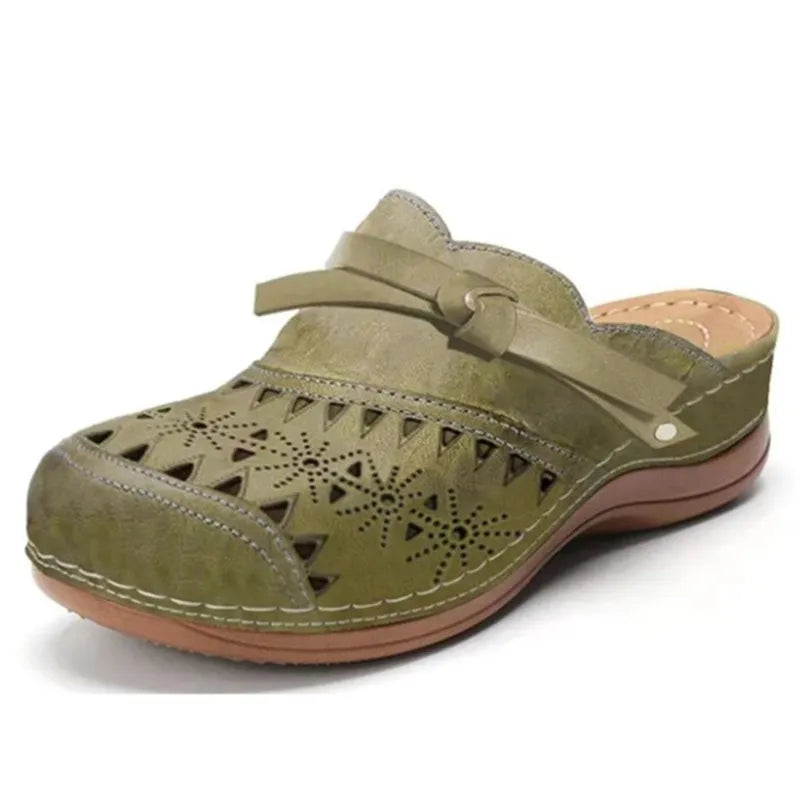 Women's Bow Accent Cutout Slip-On Clogs