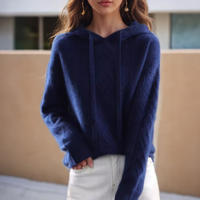 Women's Cable Hooded Pullover Jumper