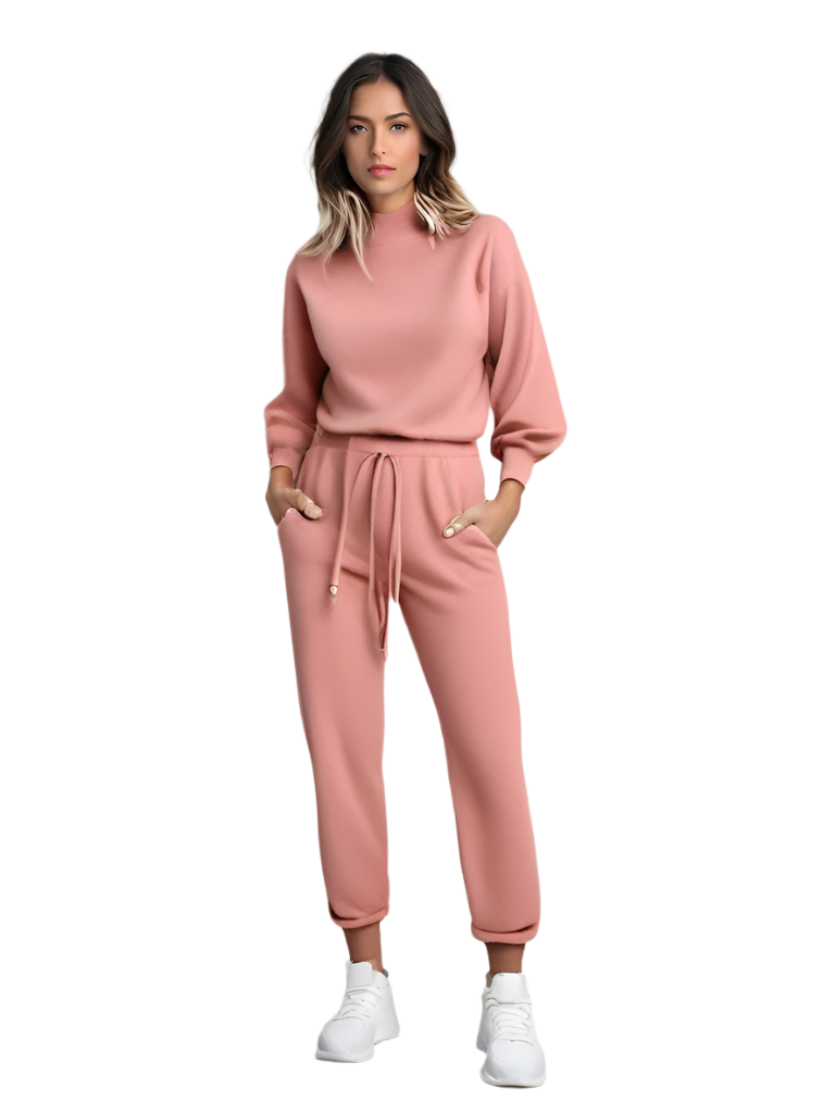 Women's Comfortable Loungewear Set with Balloon Sleeves