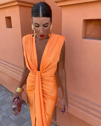 Women's Elegant Evening Dress with Draping