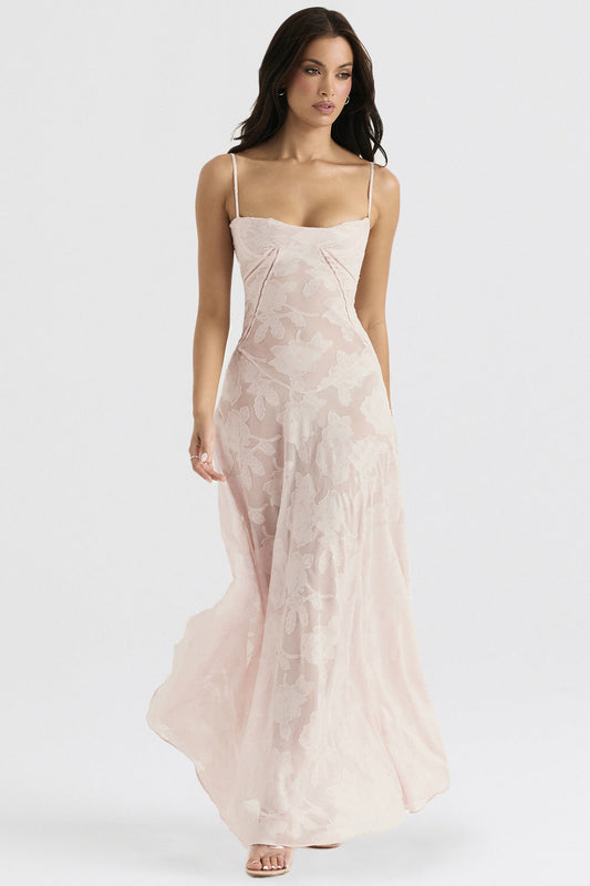 Women's Elegant Maxi Dress - Silky Slim Fit - Spaghetti Straps