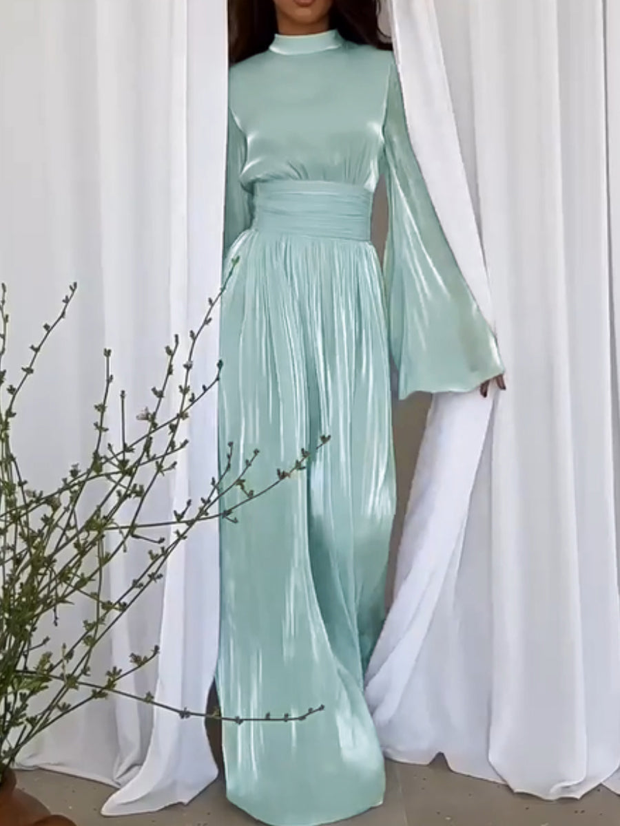 Women's Elegant Maxi Dress with High Collar