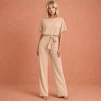 Women's Elegant Two-Piece Set with Belt for a Refined Look