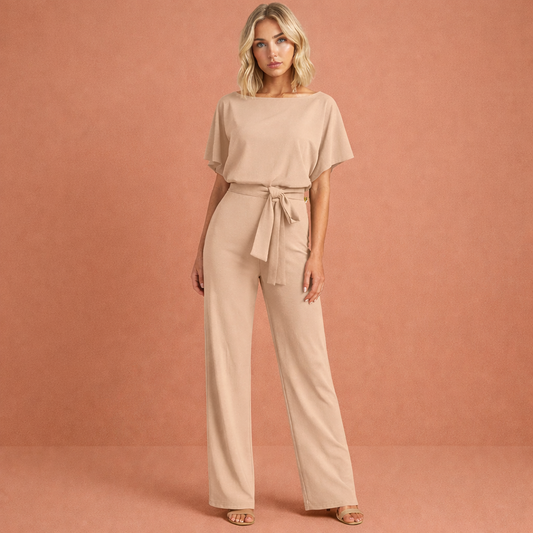 Women's Elegant Two-Piece Set with Belt for a Refined Look