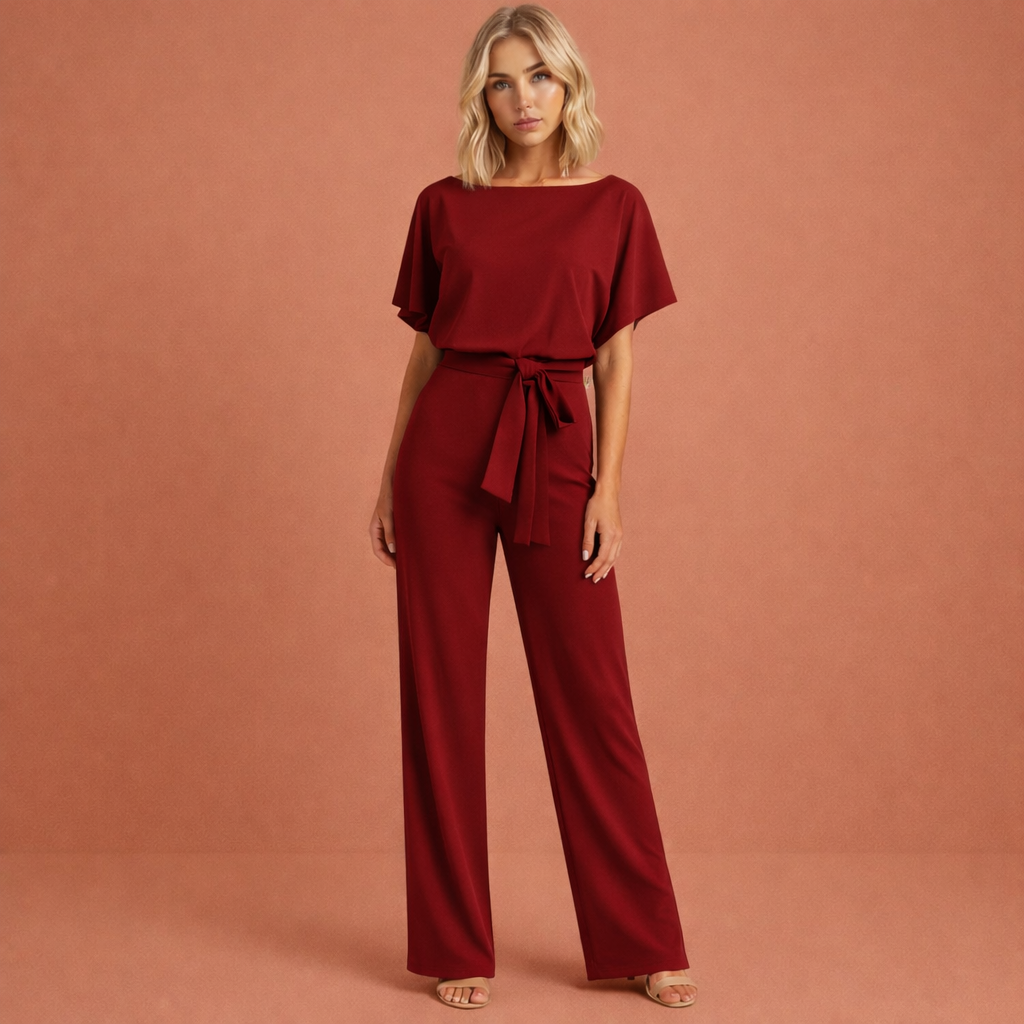 Women's Elegant Two-Piece Set with Belt for a Refined Look