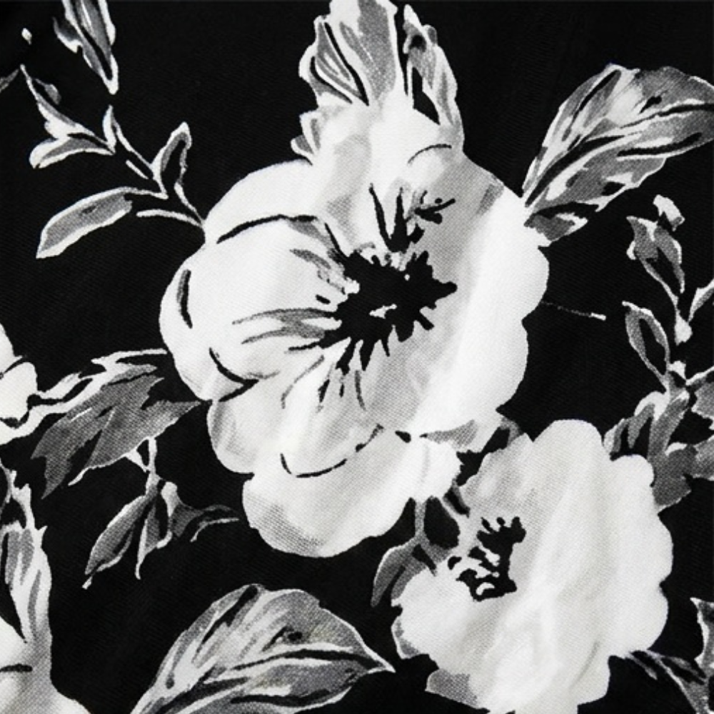 Women's Floral Dress with Sheer Overlay
