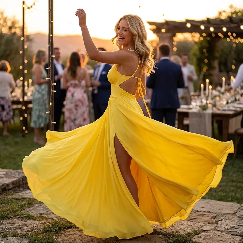 Women's Flowing V-Neck Maxi Dress