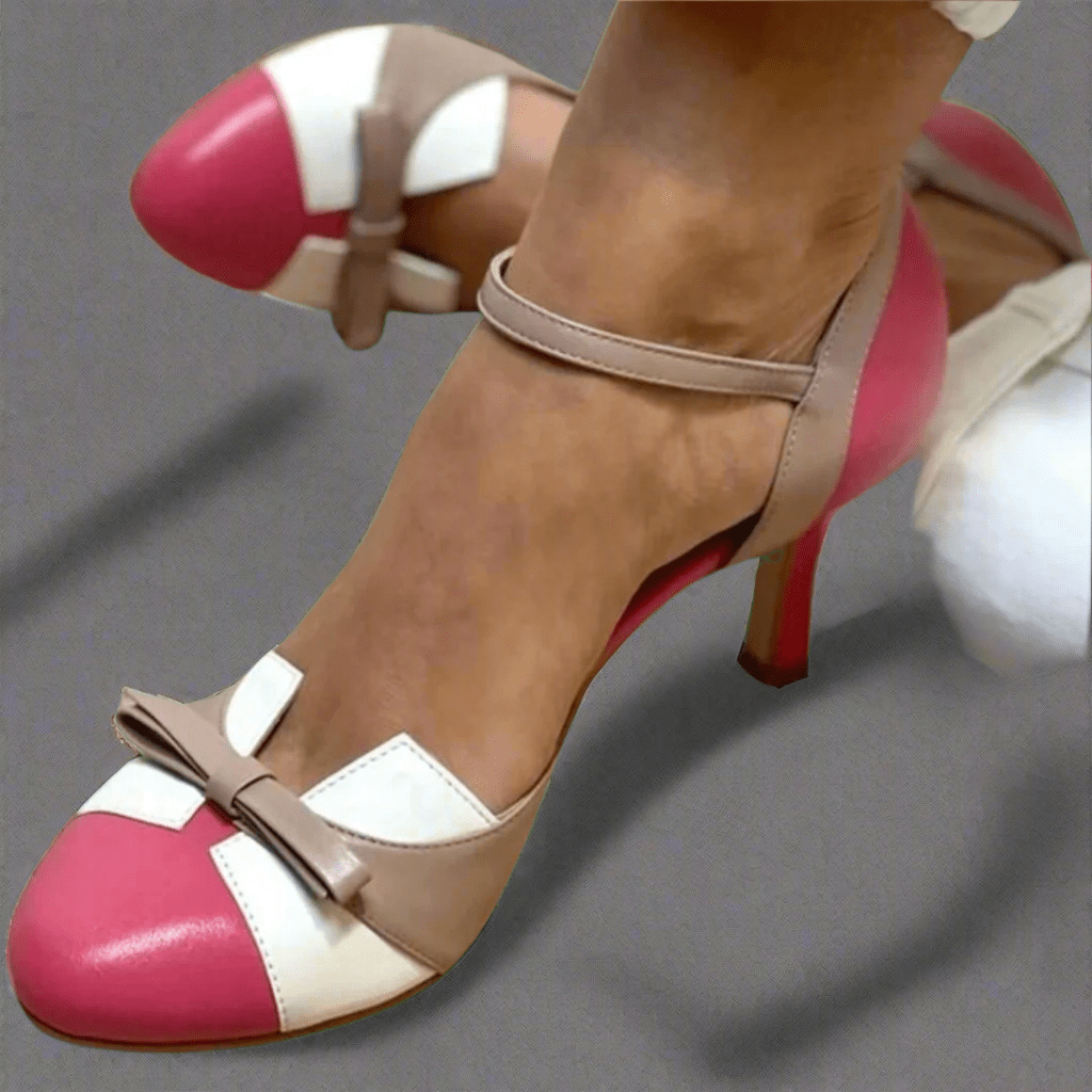 Women's Heeled Sandals with Elegant Bow Detail
