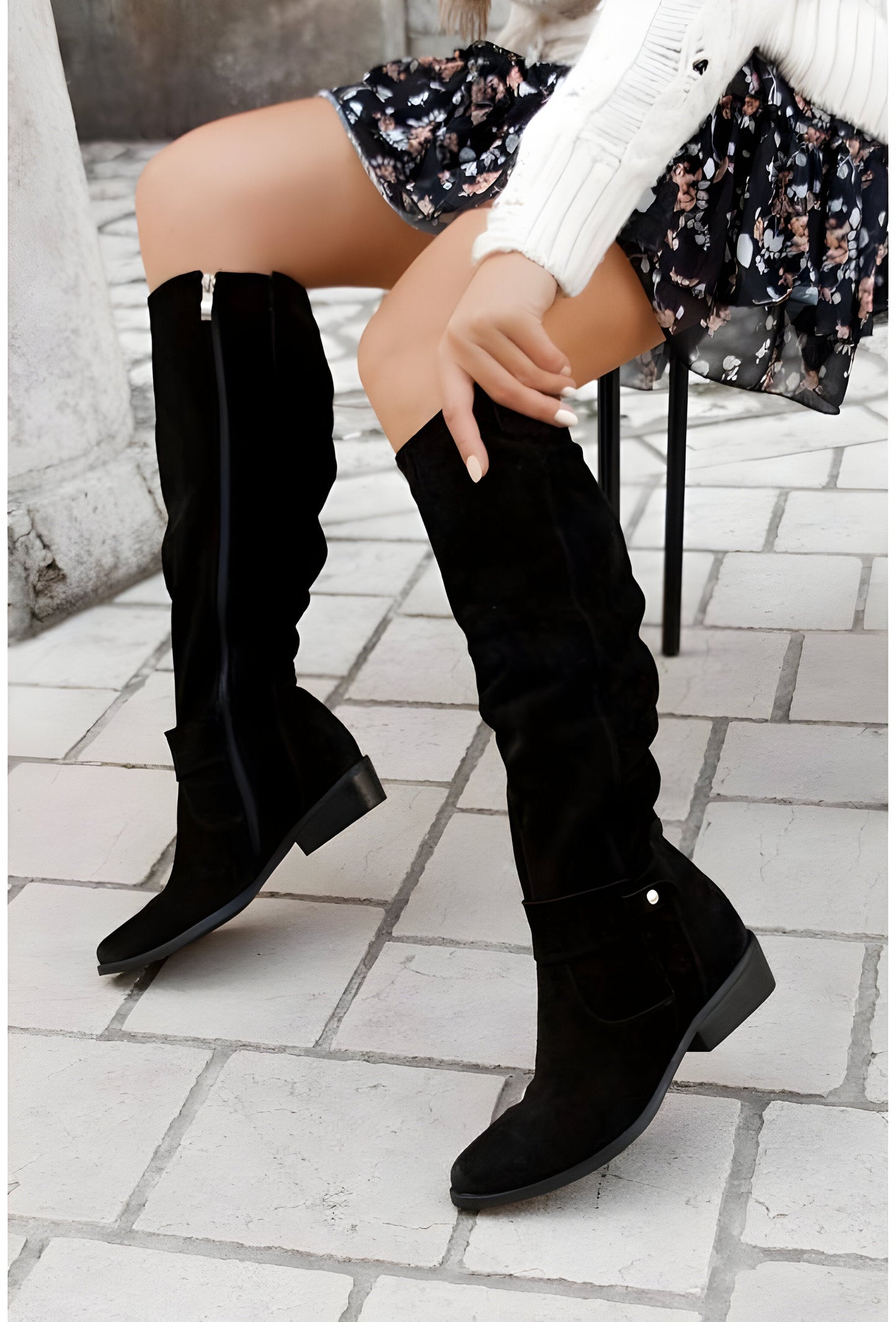 Women's Knee-High Boots with Non-Slip Sole