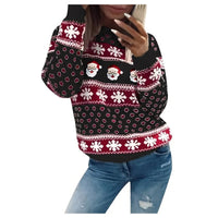 Women's Knitted Christmas Jumper with Santa Print