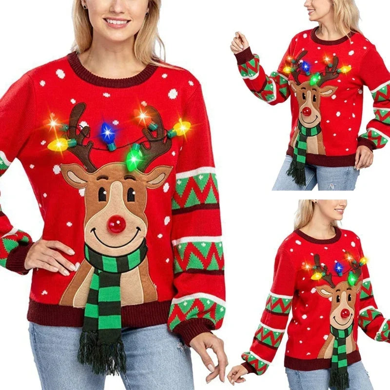 Women's LED Light-Up Christmas Holiday Sweater