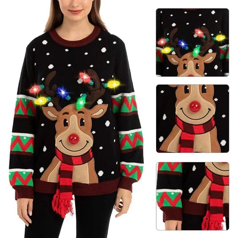 Women's LED Light-Up Christmas Holiday Sweater