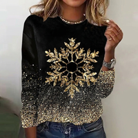 Women's Long-Sleeve Crew Neck Christmas Top
