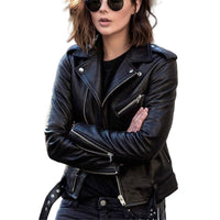 Women's Motorcycle Style Jacket with Trendy Look