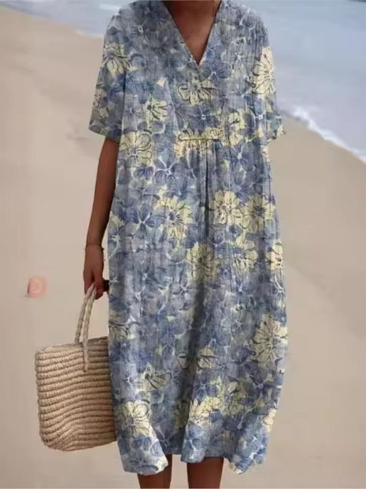 Women's Odile Dress - Floral Elegance and Comfort