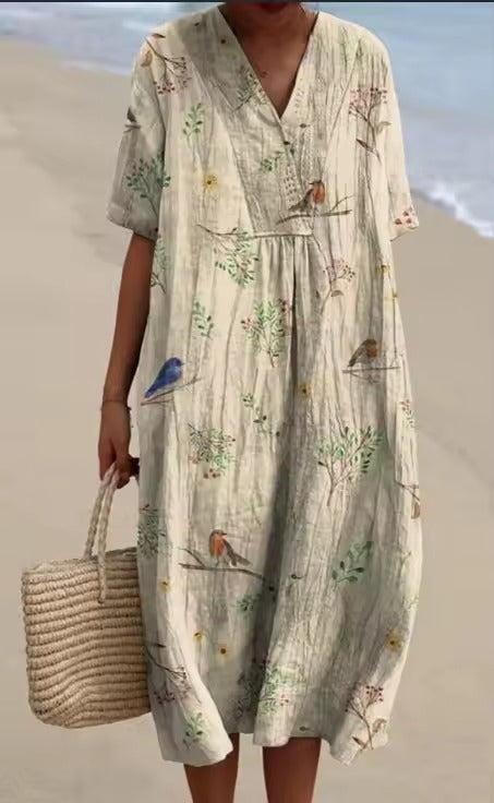 Women's Odile Dress - Floral Elegance and Comfort