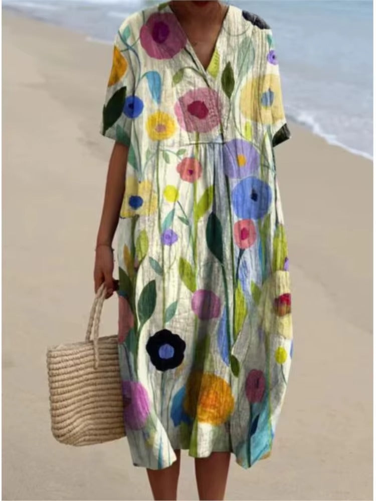 Women's Odile Dress - Floral Elegance and Comfort