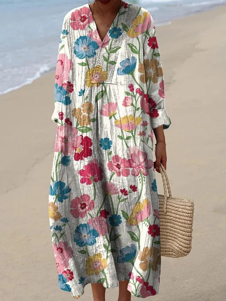 Women's Odile Dress - Floral Elegance and Comfort