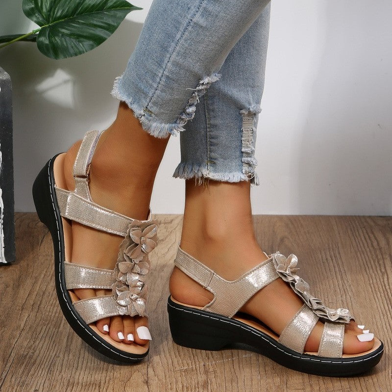 Women's Orthopedic Wedge Sandals Bordeaux – Comfort and Elegance