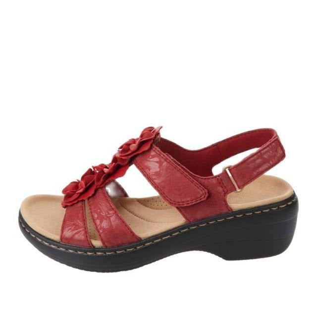 Women's Orthopedic Wedge Sandals Bordeaux – Comfort and Elegance
