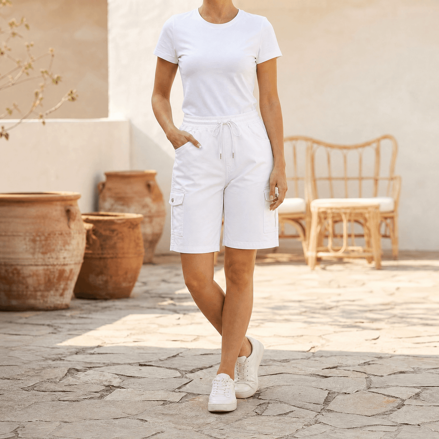 Women's Quick-Dry Cargo Shorts with 6 Pockets