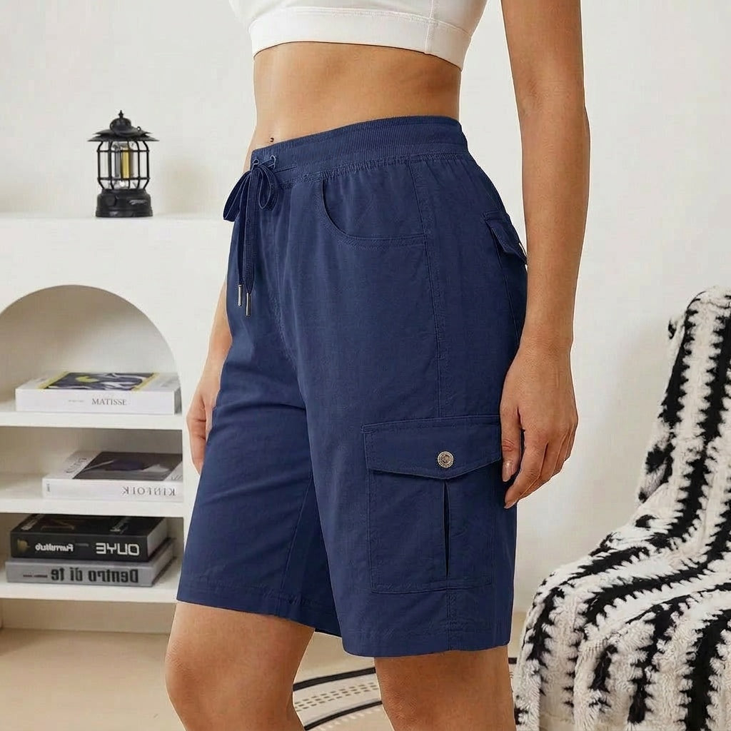 Women's Quick-Dry Cargo Shorts with 6 Pockets