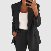 Women's Set with Blazer and Trousers – Elegant Two-Piece Outfit for Formal and Informal Occasions