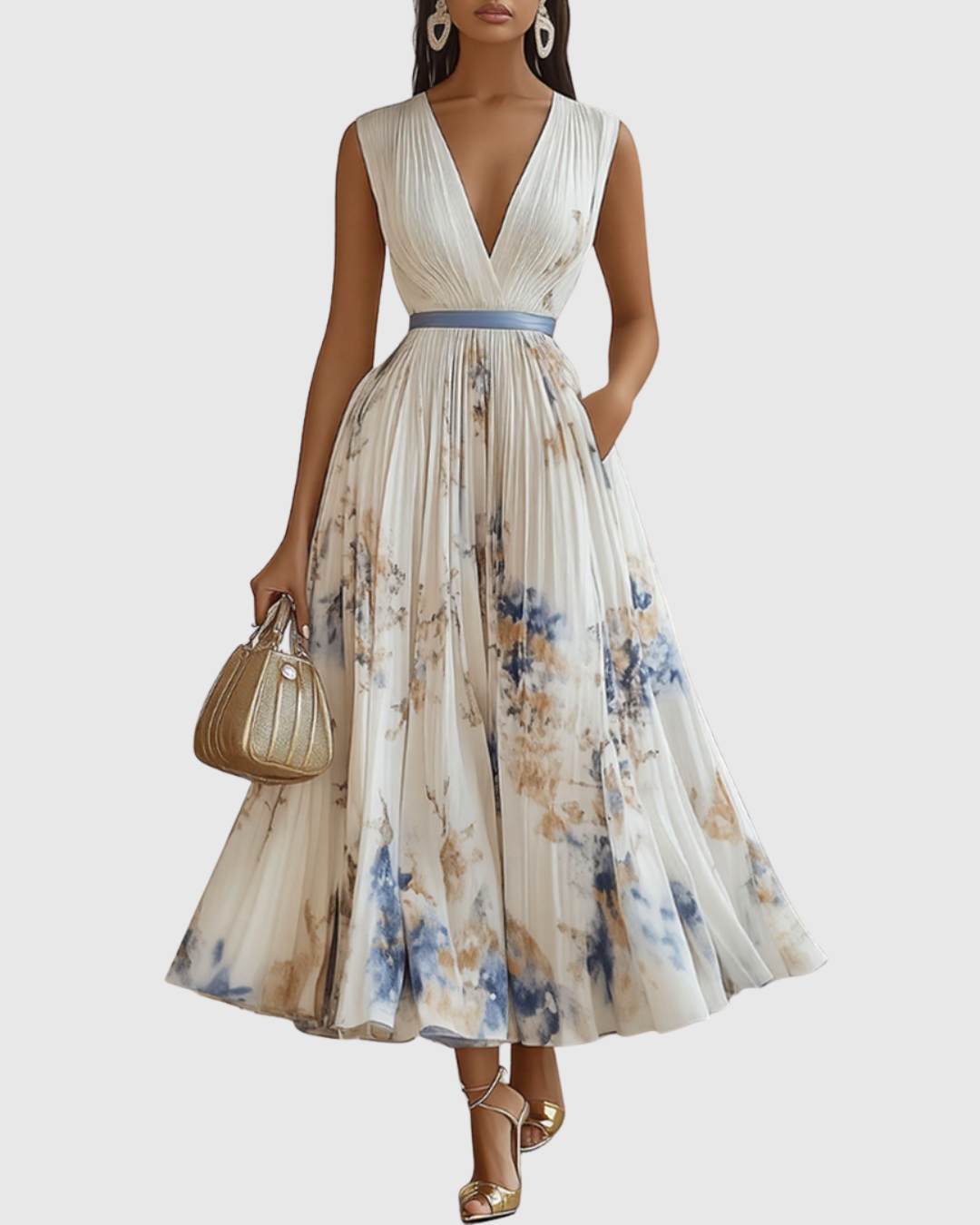 Women's Sleeveless A-Line Midi Dress