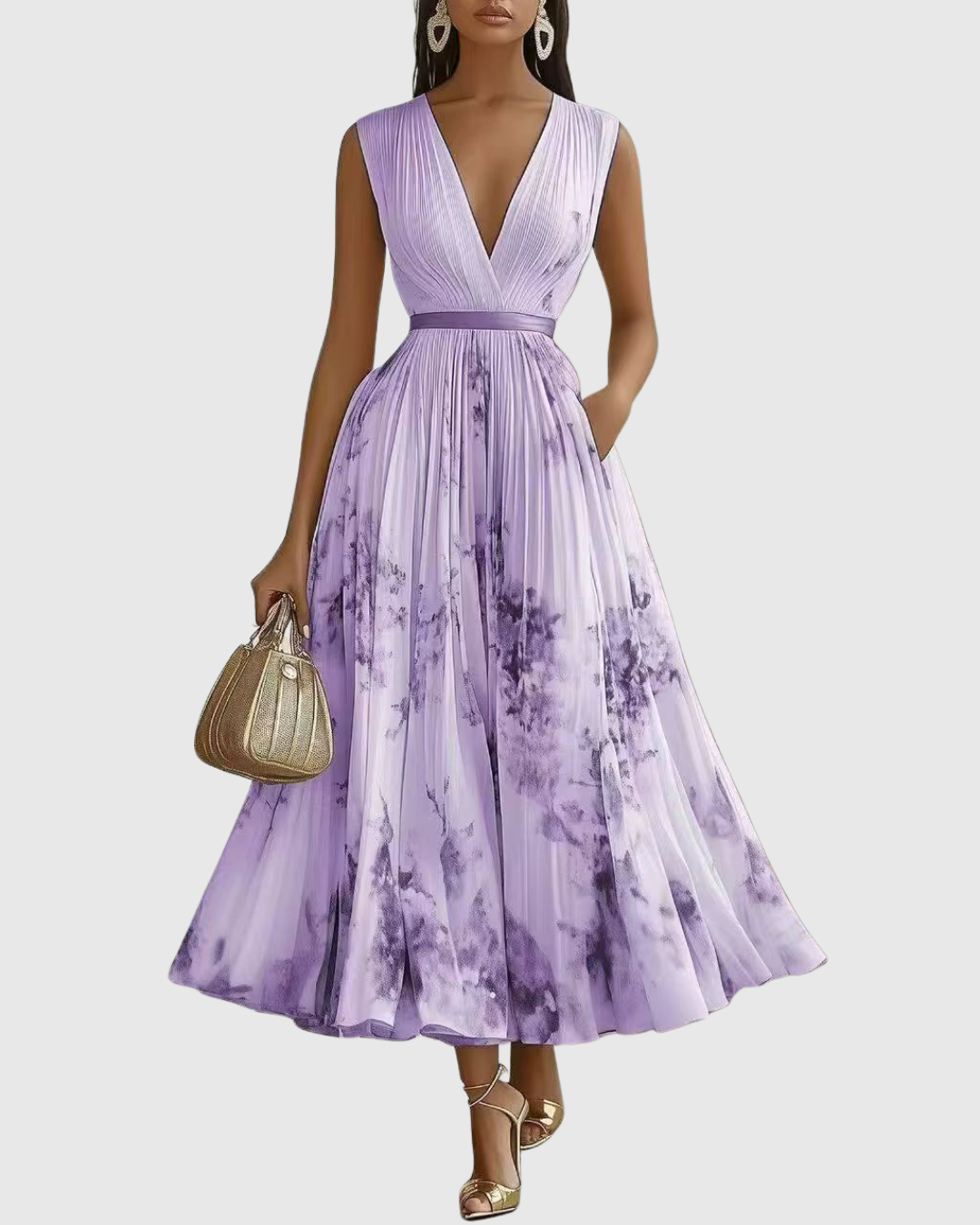 Women's Sleeveless A-Line Midi Dress