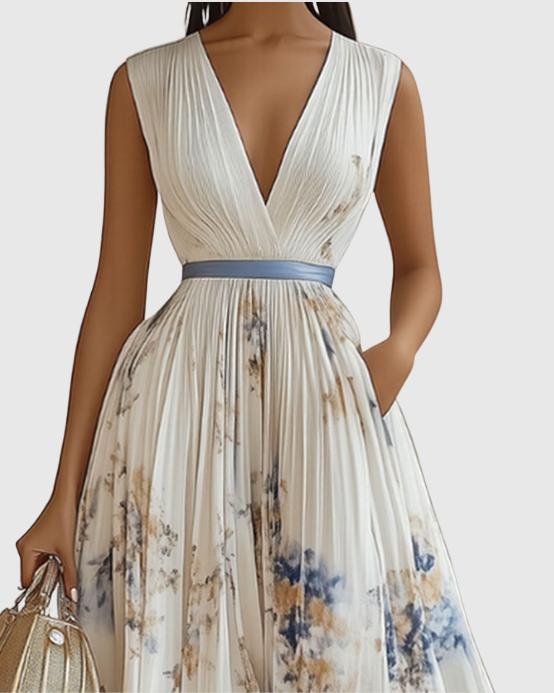 Women's Sleeveless A-Line Midi Dress