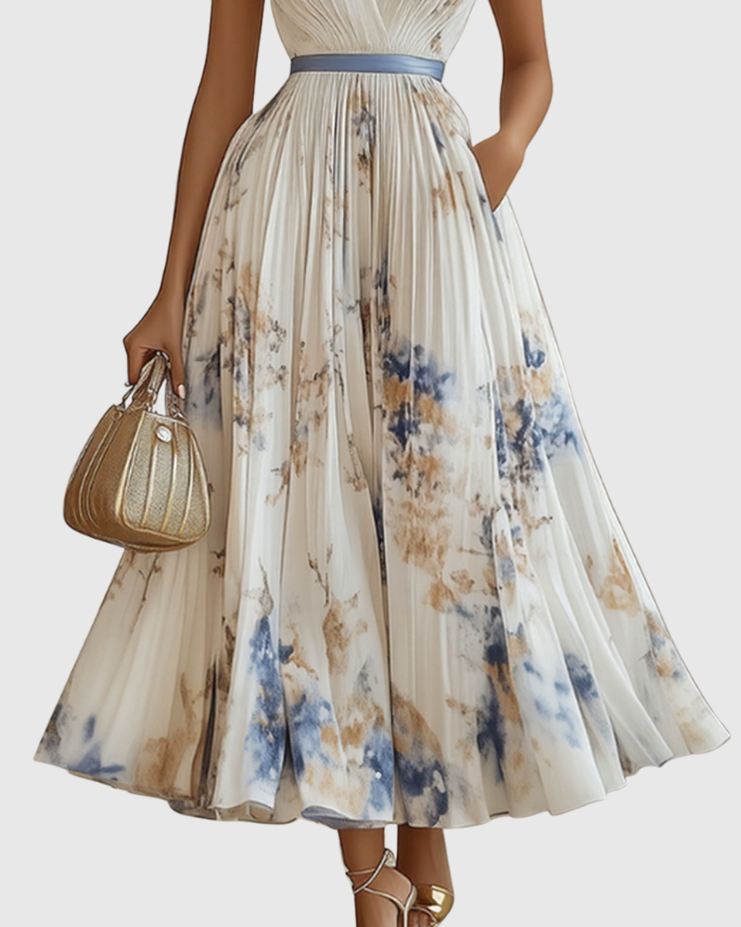 Women's Sleeveless A-Line Midi Dress